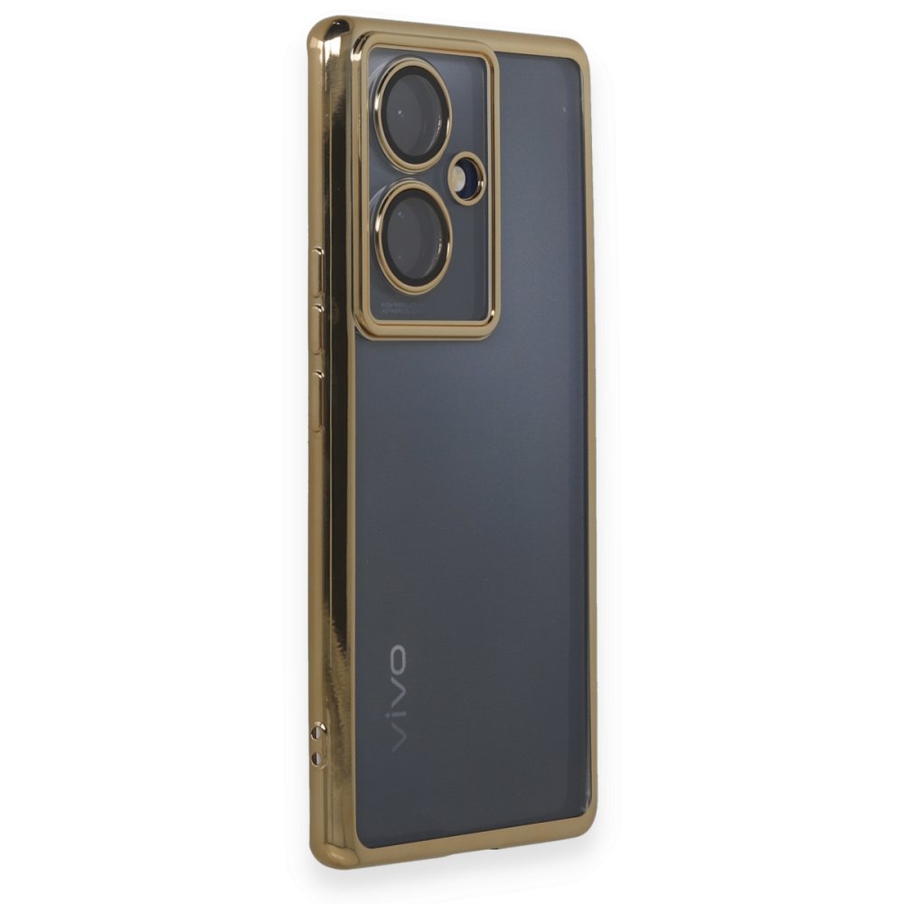 Vivo V29 Lite Kılıf Razer Lensli Silikon - Gold Vivo V29 Lite Kılıf Razer Lensli Silikon - Gold