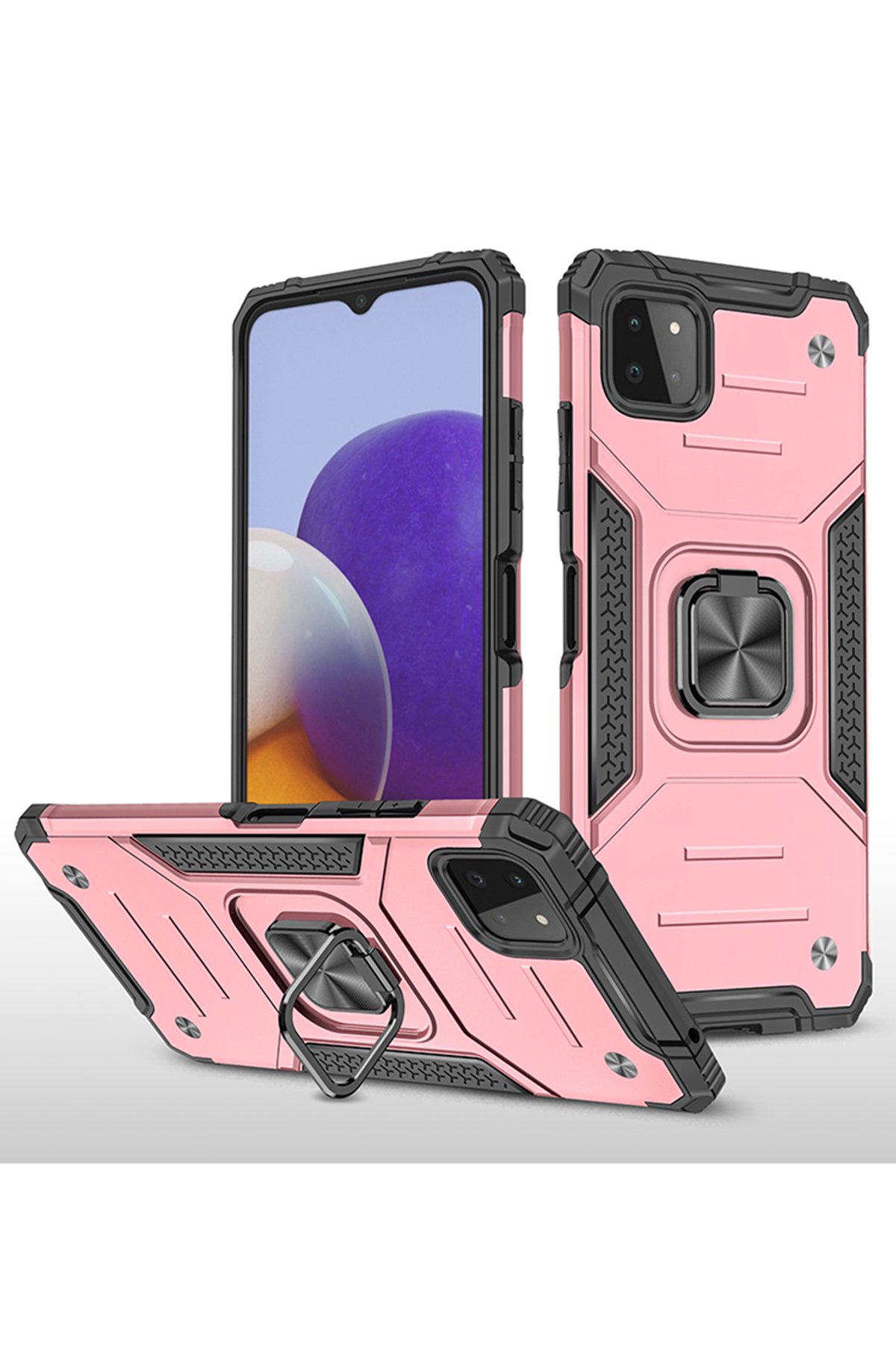  Samsung Galaxy M32 Kılıf Zegna Yüzüklü Silikon Kapak - Rose