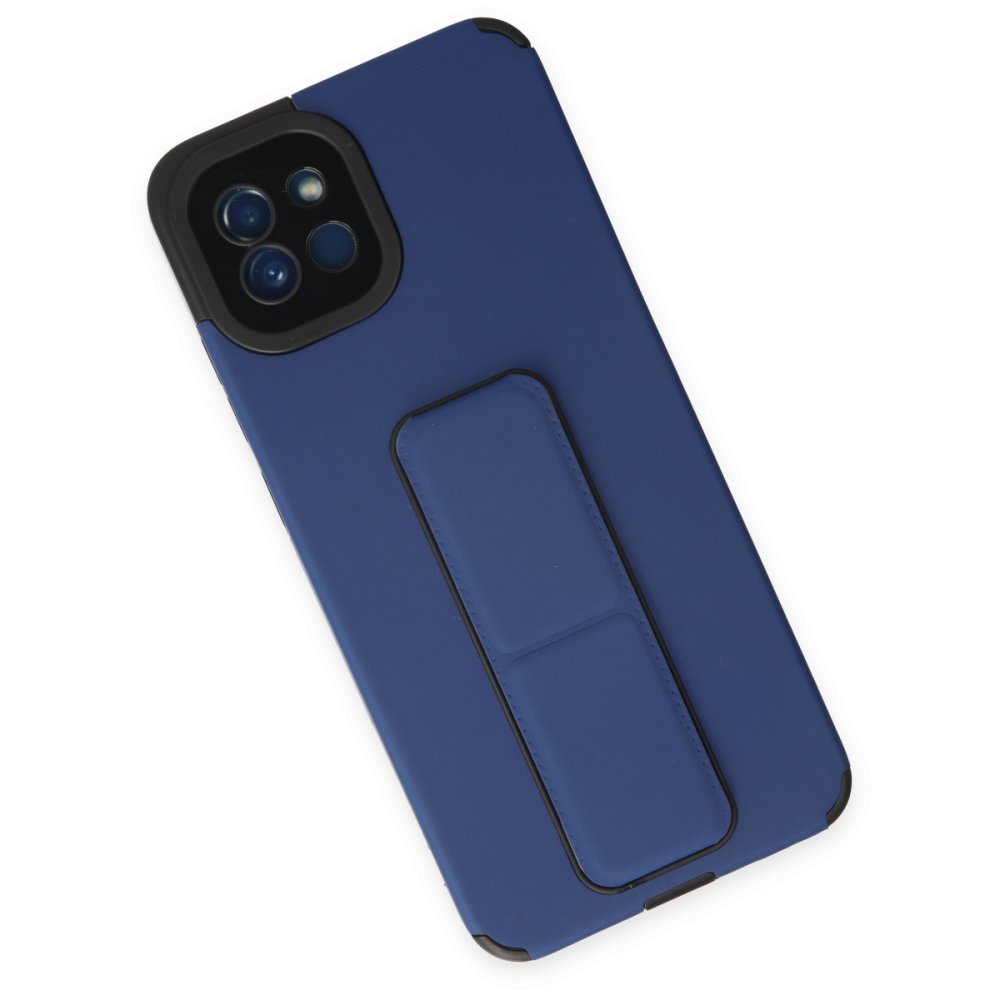  Samsung Galaxy A03 Kılıf Mega Standlı Silikon - Mavi