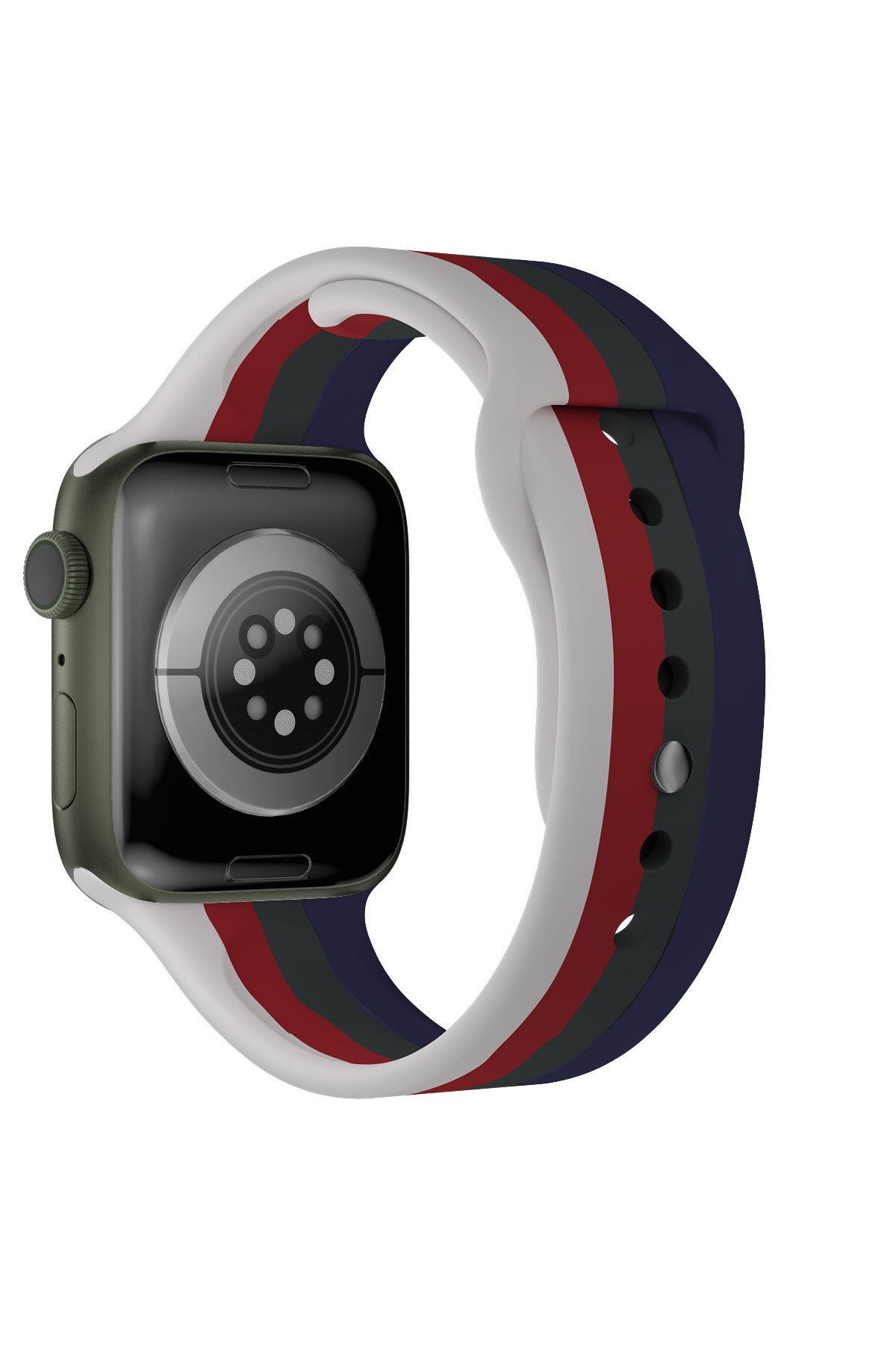 Apple Watch 40mm Gökkuşağı Org Kordon - Beyaz-Lacivert Apple Watch 40mm Gökkuşağı Org Kordon - Beyaz-Lacivert