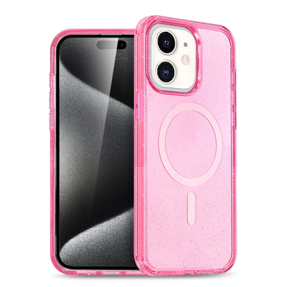  iPhone 12 Kılıf Glow Magsafe Kapak - Pembe