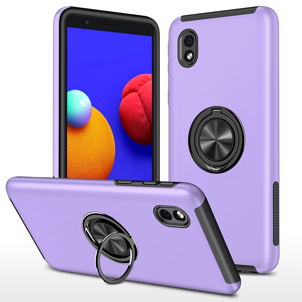  Samsung Galaxy A01 Core Kılıf Elit Yüzüklü Kapak - Mor