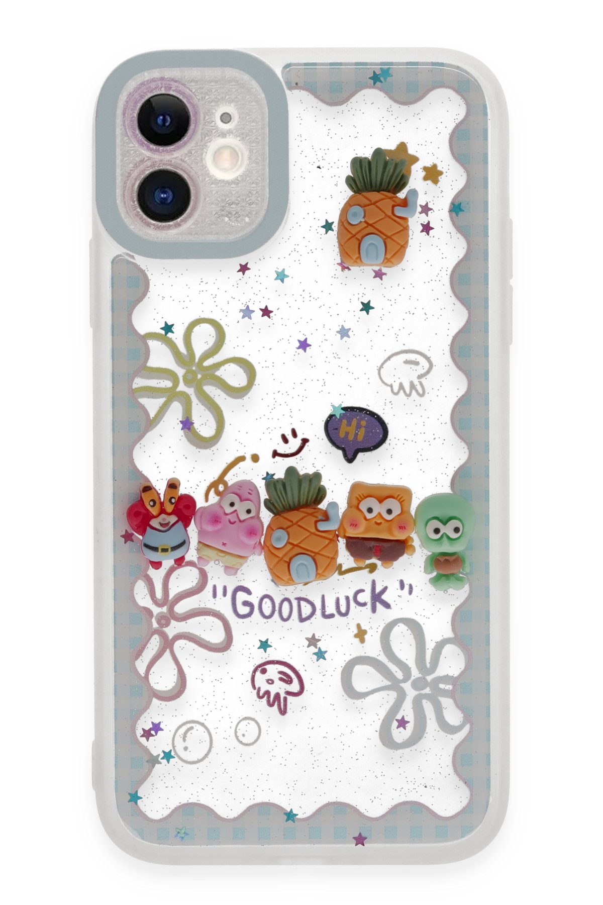  iPhone 11 Kılıf Sweet Desenli Silikon Kapak - Açık Mavi