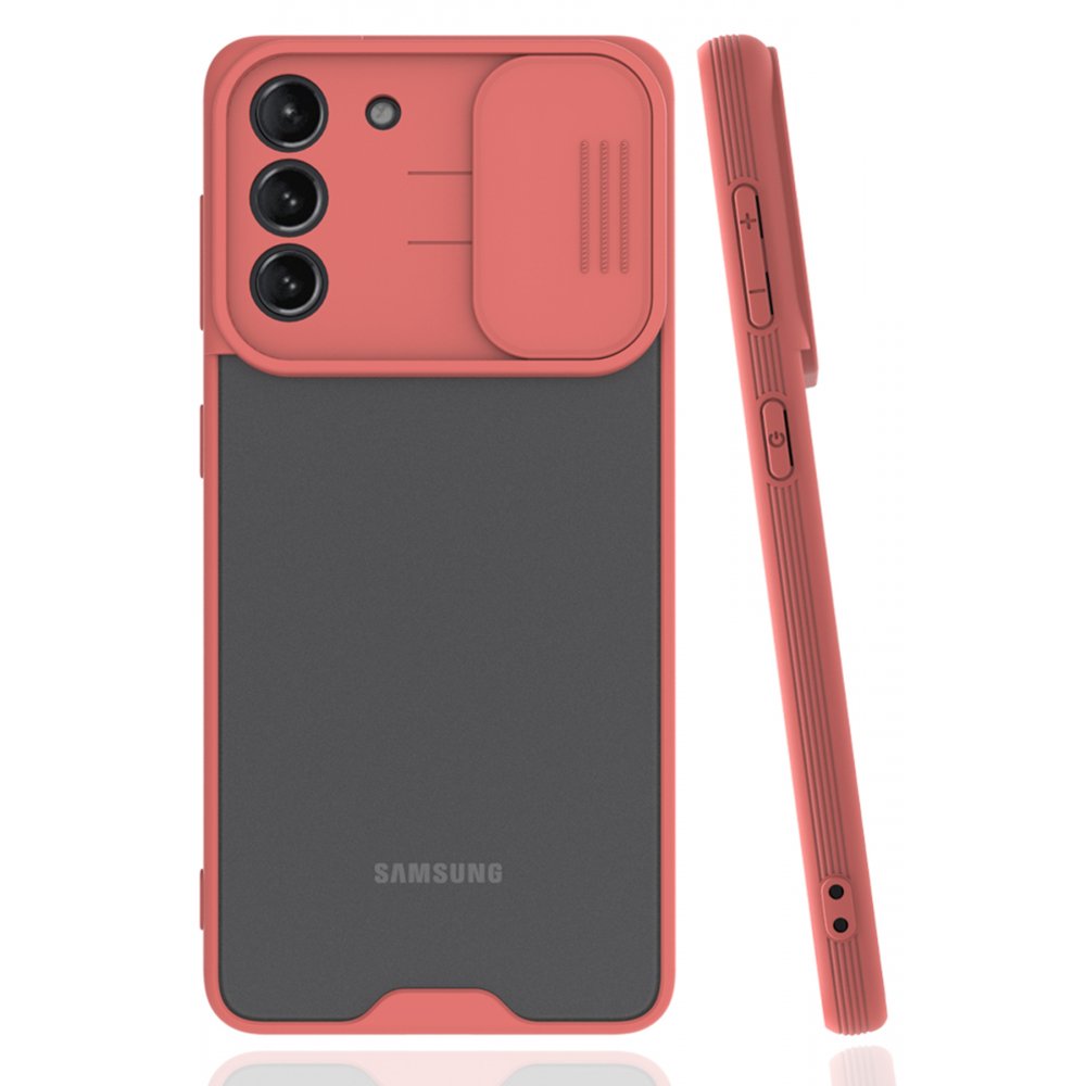  Samsung Galaxy S21 Kılıf Platin Kamera Koruma Silikon - Pembe