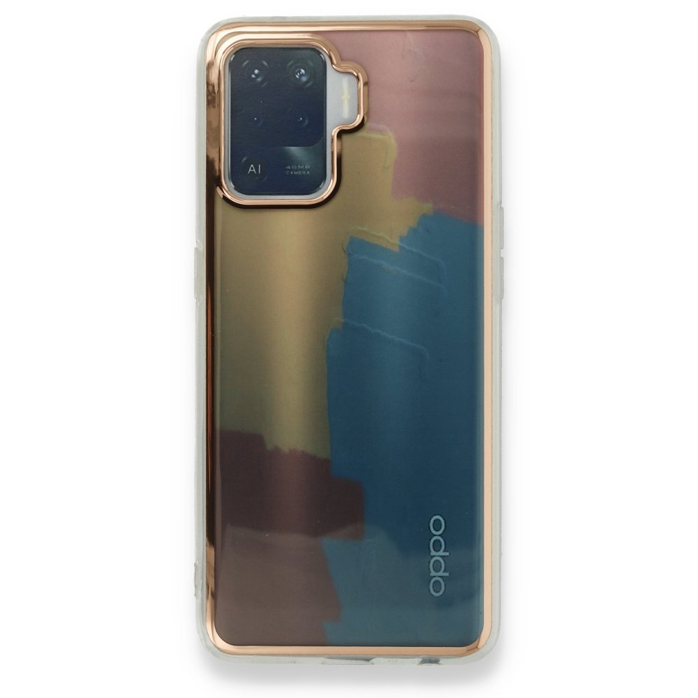 Oppo Reno 5 Lite Kılıf Çiçekli Silikon - Kırmızı Oppo Reno 5 Lite Kılıf Çiçekli Silikon - Kırmızı