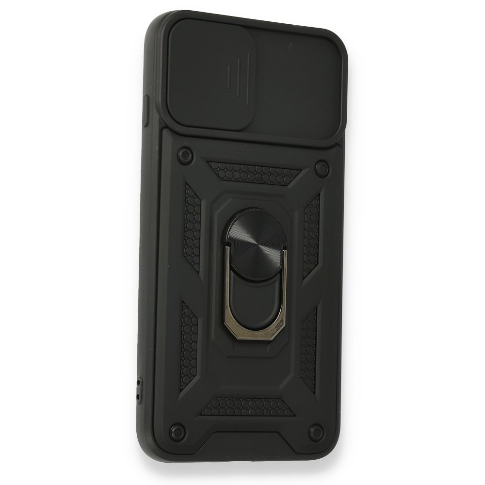  iPhone 7 Plus Kılıf Pars Lens Yüzüklü Silikon - Siyah