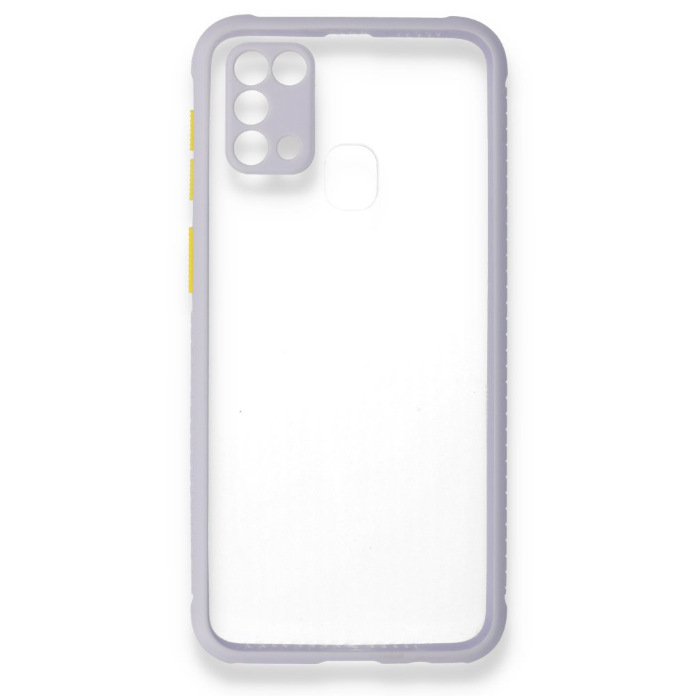  Samsung Galaxy M31 Kılıf Miami Şeffaf Silikon - Lila