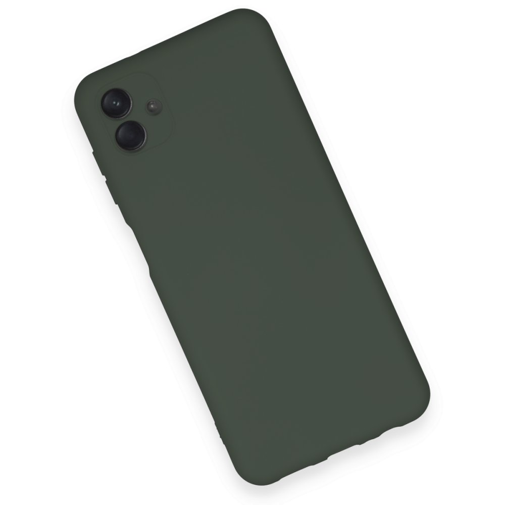  Samsung Galaxy A04 Kılıf Nano içi Kadife Silikon - Koyu Yeşil