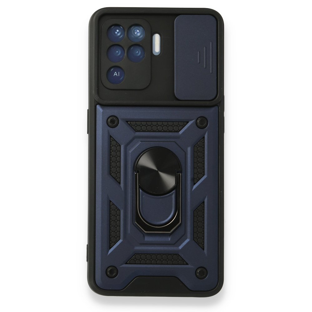  Oppo Reno 5 Lite Kılıf Pars Lens Yüzüklü Silikon - Lacivert