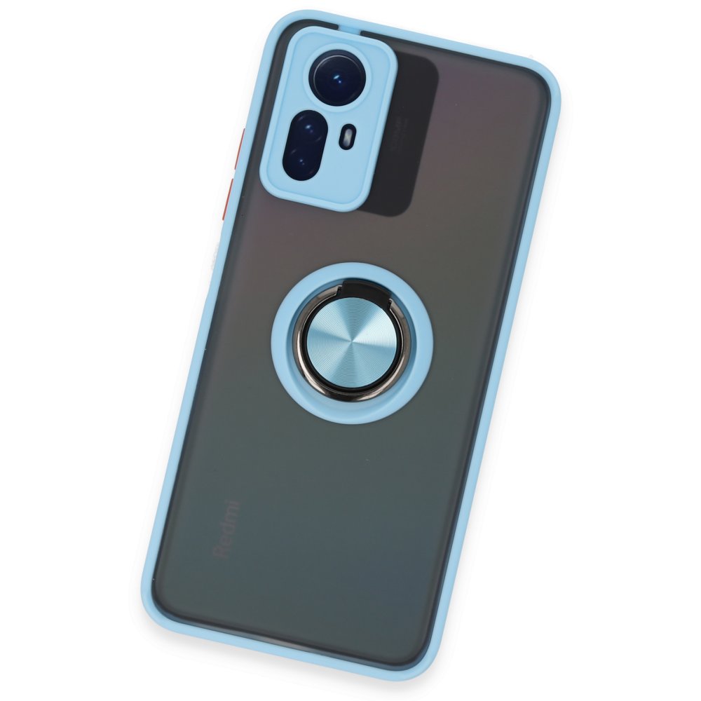 Redmi Note 12S Kılıf Montreal Yüzüklü Silikon Kapak - Buz Mavi Redmi Note 12S Kılıf Montreal Yüzüklü Silikon Kapak - Buz Mavi