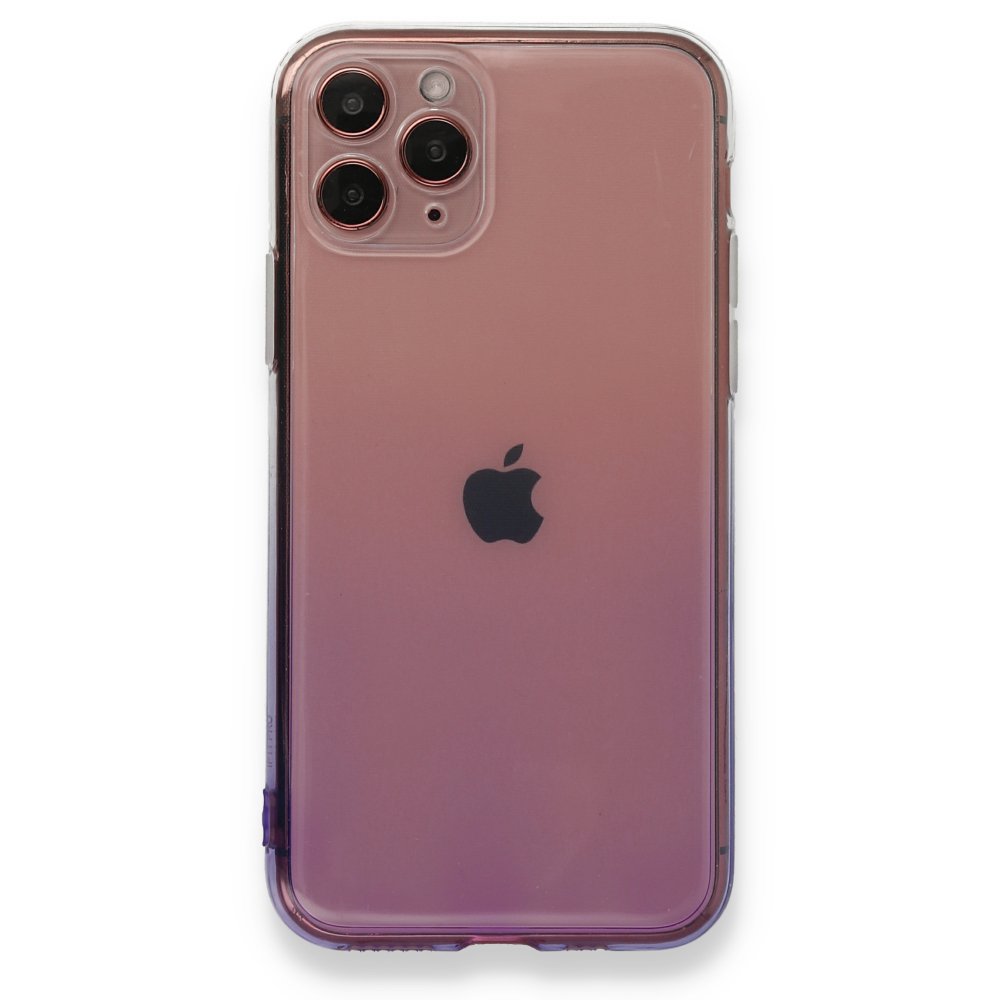  iPhone 11 Pro Kılıf Lüx Çift Renkli Silikon - Pembe