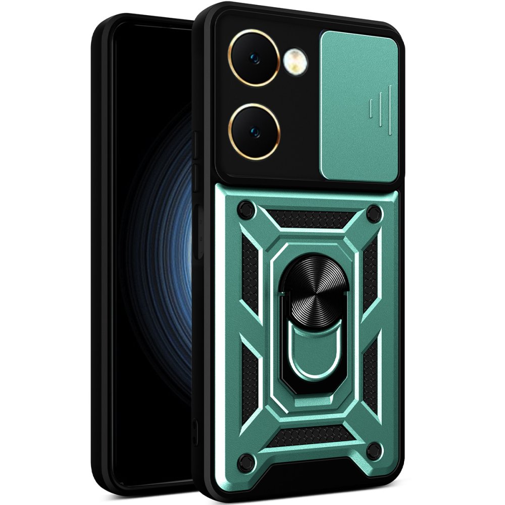 Vivo Y18 Kılıf Pars Lens Yüzüklü Silikon - Yeşil Vivo Y18 Kılıf Pars Lens Yüzüklü Silikon - Yeşil