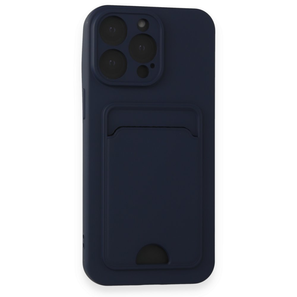  iPhone 14 Pro Max Kılıf Kelvin Kartvizitli Silikon - Lacivert
