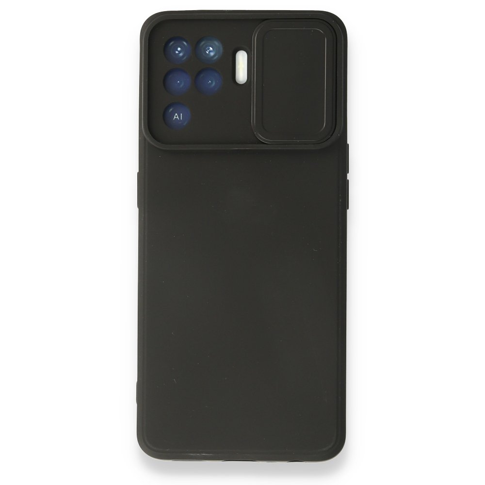  Oppo Reno 5 Lite Kılıf Color Lens Silikon - Siyah