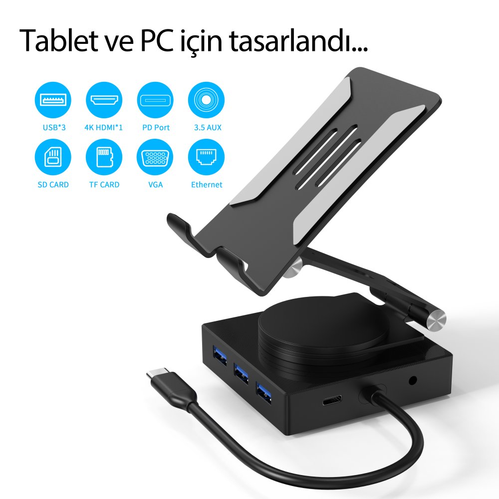  Dönüştürücü 10in1 Hub 116 - Gri