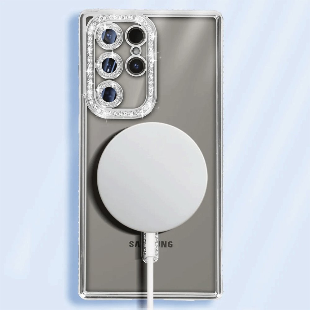  Samsung Galaxy S24 Ultra Kılıf Joke Simli Magneticsafe Kılıf - Mavi