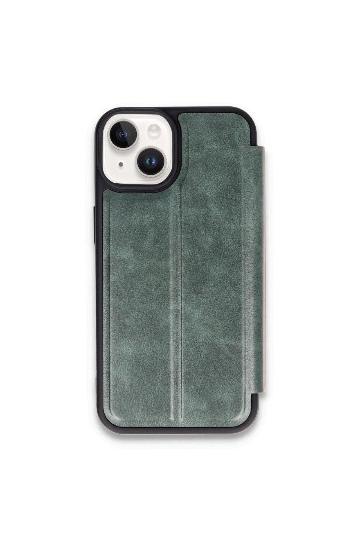  iPhone 15 Kılıf Flip Cover - Koyu Yeşil