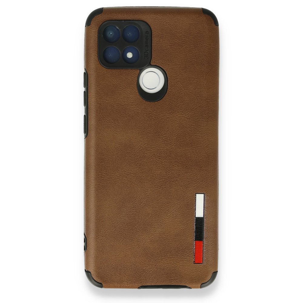 Oppo A15S Kılıf Loop Deri Silikon - Kahverengi Oppo A15S Kılıf Loop Deri Silikon - Kahverengi