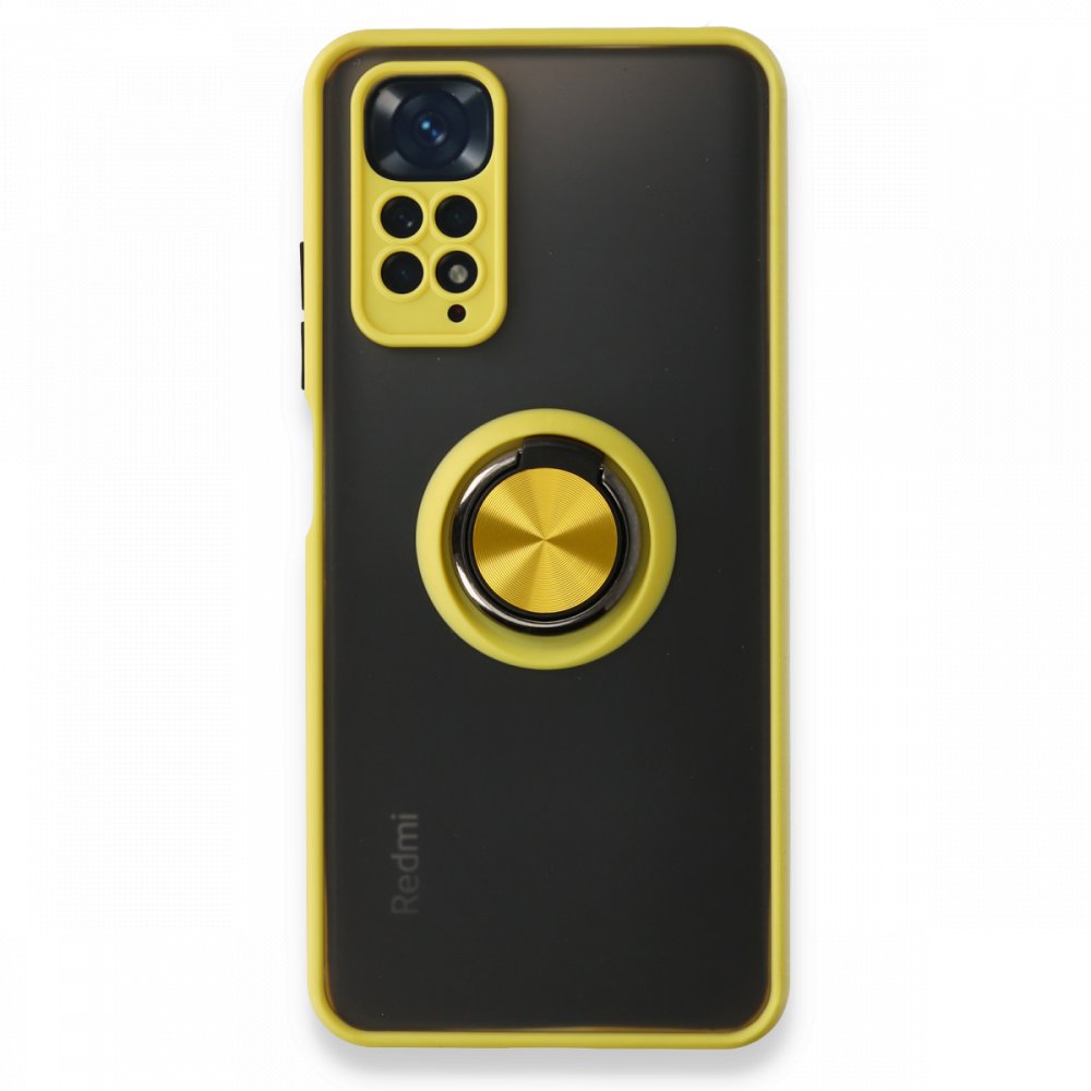 Redmi Note 11 Kılıf Montreal Yüzüklü Silikon Kapak - Sarı