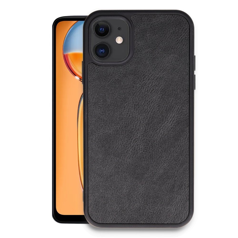  iPhone 11 Kılıf Aras Deri Kapak - Siyah
