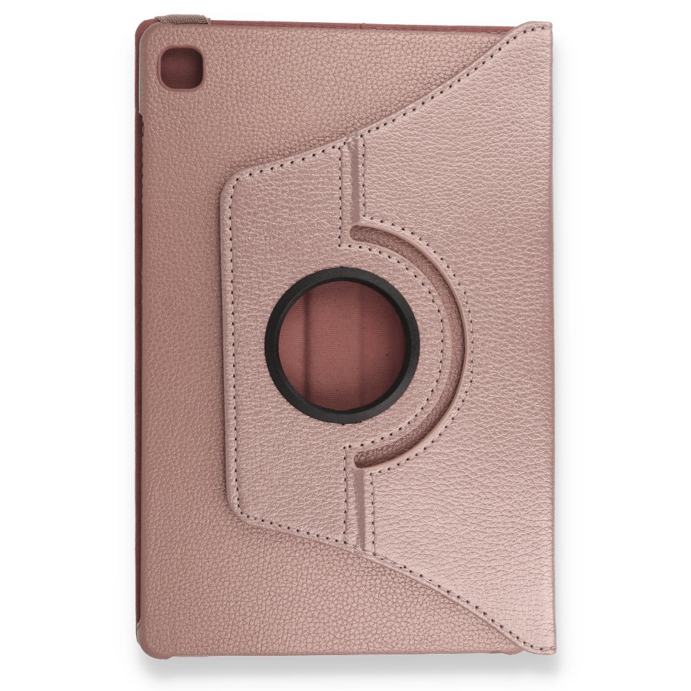  Samsung Galaxy P610 Tab S6 Lite 10.4 Kılıf 360 Tablet Deri Kılıf - Rose Gold