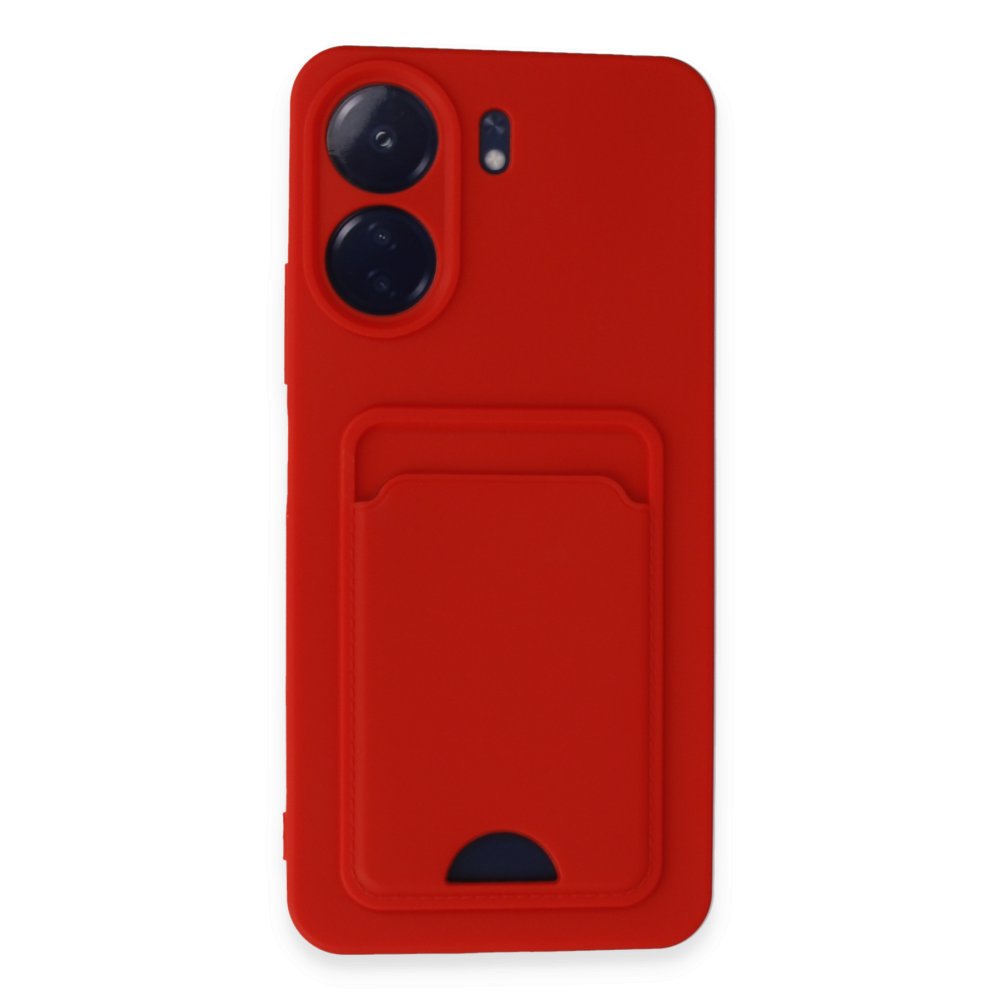 Redmi 13C Kılıf Kelvin Kartvizitli Silikon - Kırmızı Redmi 13C Kılıf Kelvin Kartvizitli Silikon - Kırmızı