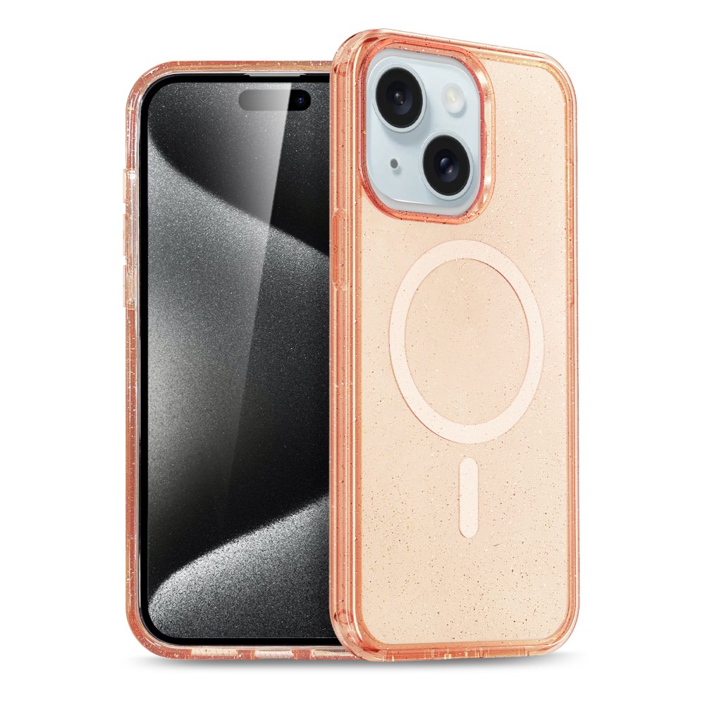  iPhone 15 Plus Kılıf Glow Magsafe Kapak - Turuncu