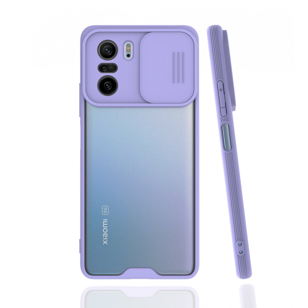 Redmi K40 Kılıf Platin Kamera Koruma Silikon - Lila