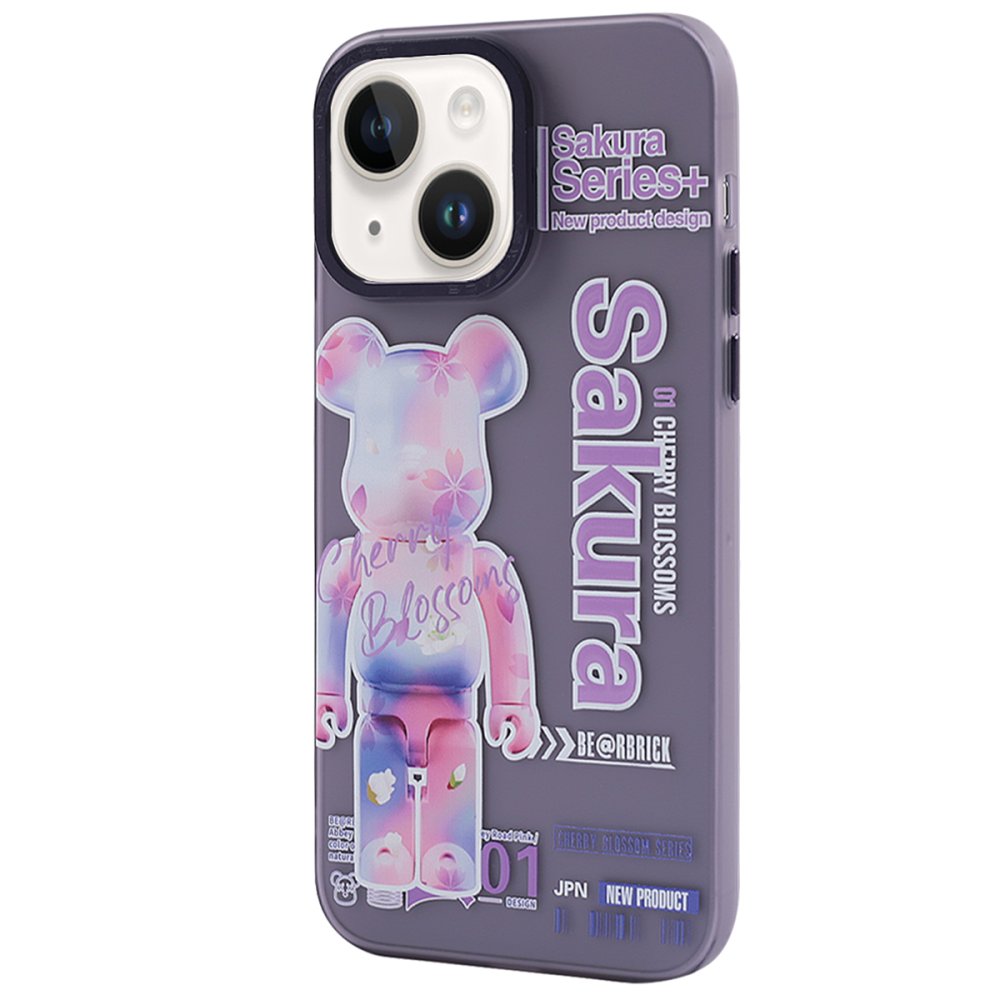  iPhone 14 Kılıf Prada Desenli Kapak - Prada Mor - 1