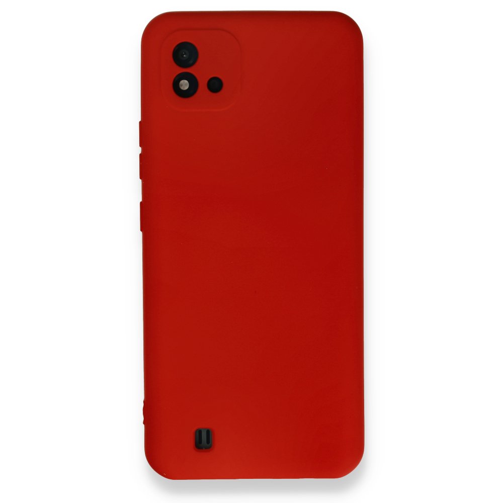 Realme C11 2021 Kılıf Nano içi Kadife Silikon - Kırmızı  Realme C11 2021 Kılıf Nano içi Kadife Silikon - Kırmızı