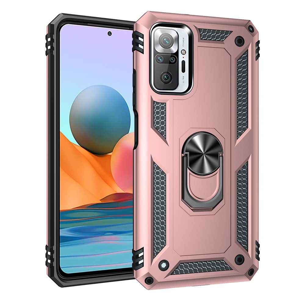 Redmi Note 10 Pro Kılıf Sofya Yüzüklü Silikon Kapak - Rose