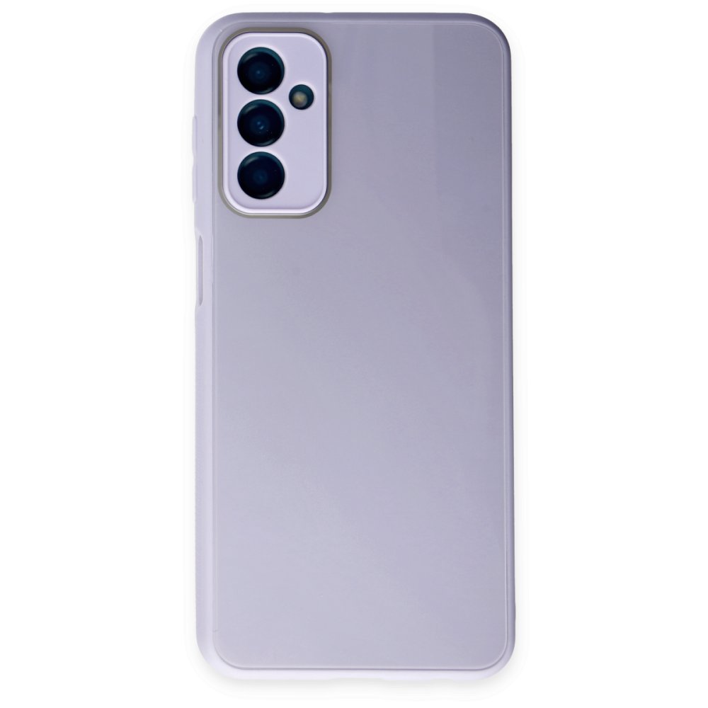  Samsung Galaxy M13 Kılıf Glass Kapak - Lila