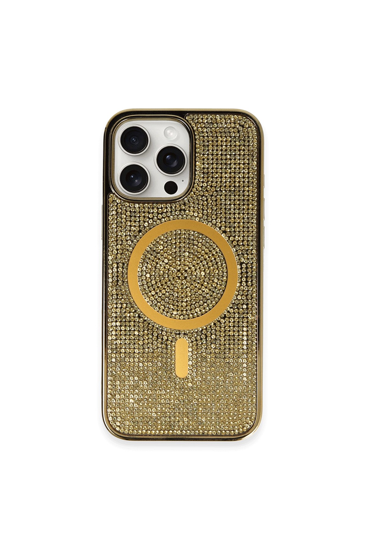 iPhone 16 Pro Kılıf Diamond Magsafe Kapak - Gold  iPhone 16 Pro Kılıf Diamond Magsafe Kapak - Gold