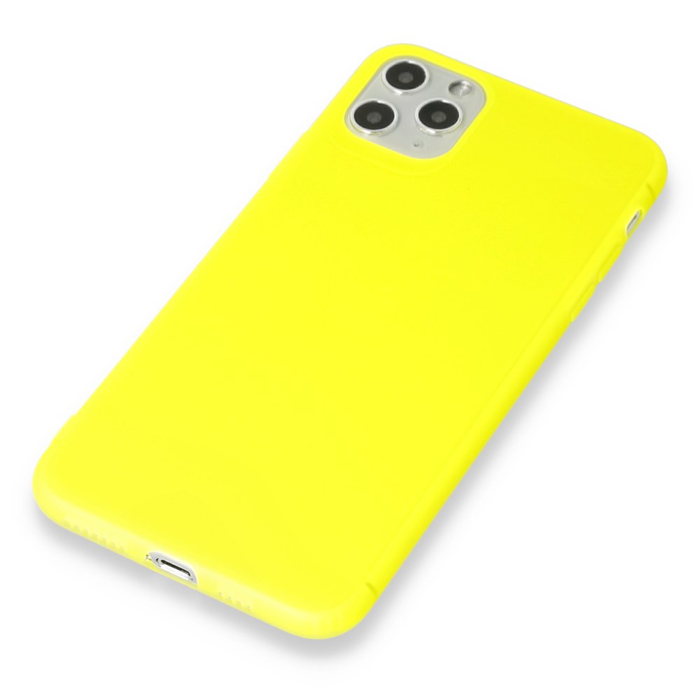  iPhone 11 Pro Kılıf Hopi Silikon - Sarı