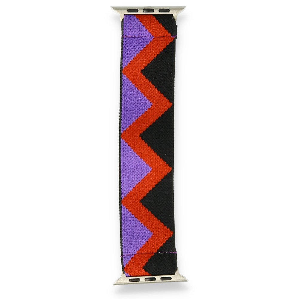  Apple Watch 45mm Desenli Lastikli Kordon - Desen 3