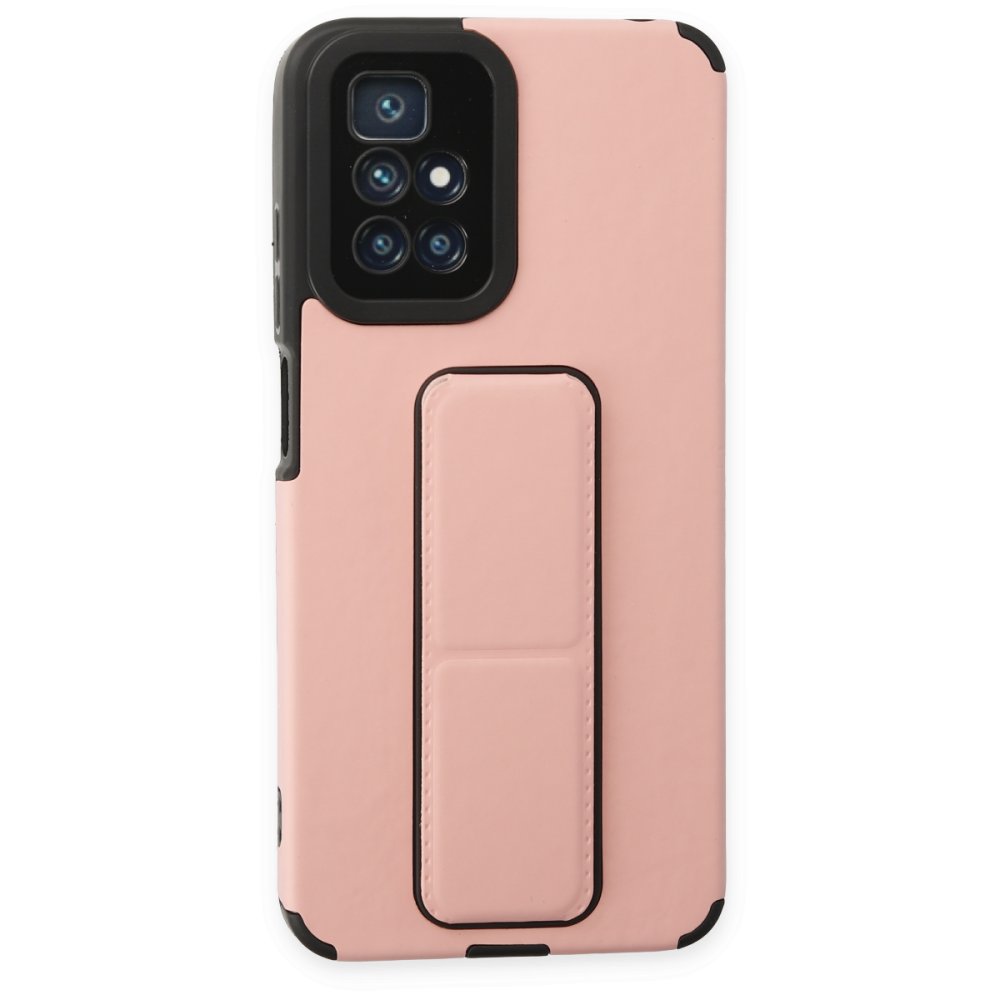 Redmi 10 2022 Kılıf Mega Standlı Silikon - Pudra