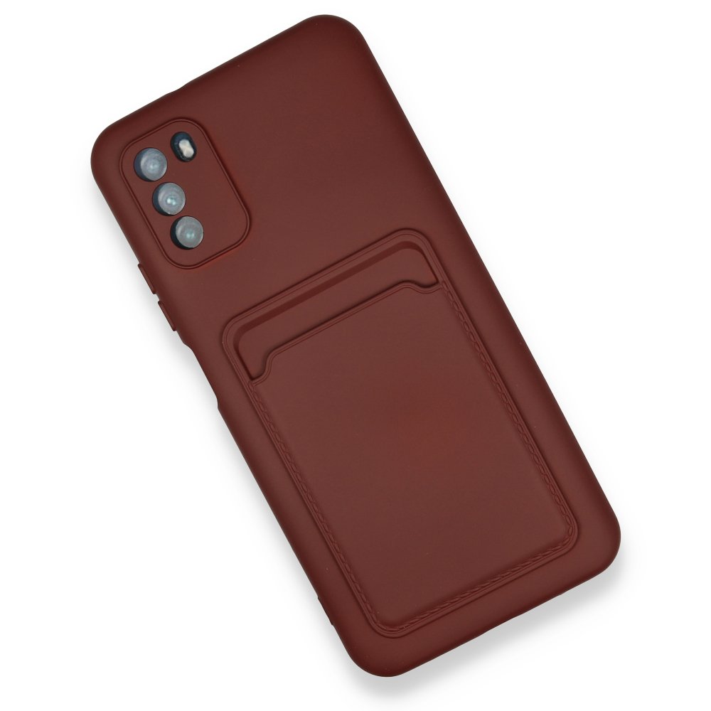  Xiaomi Pocophone M3 Kılıf Kelvin Kartvizitli Silikon - Bordo