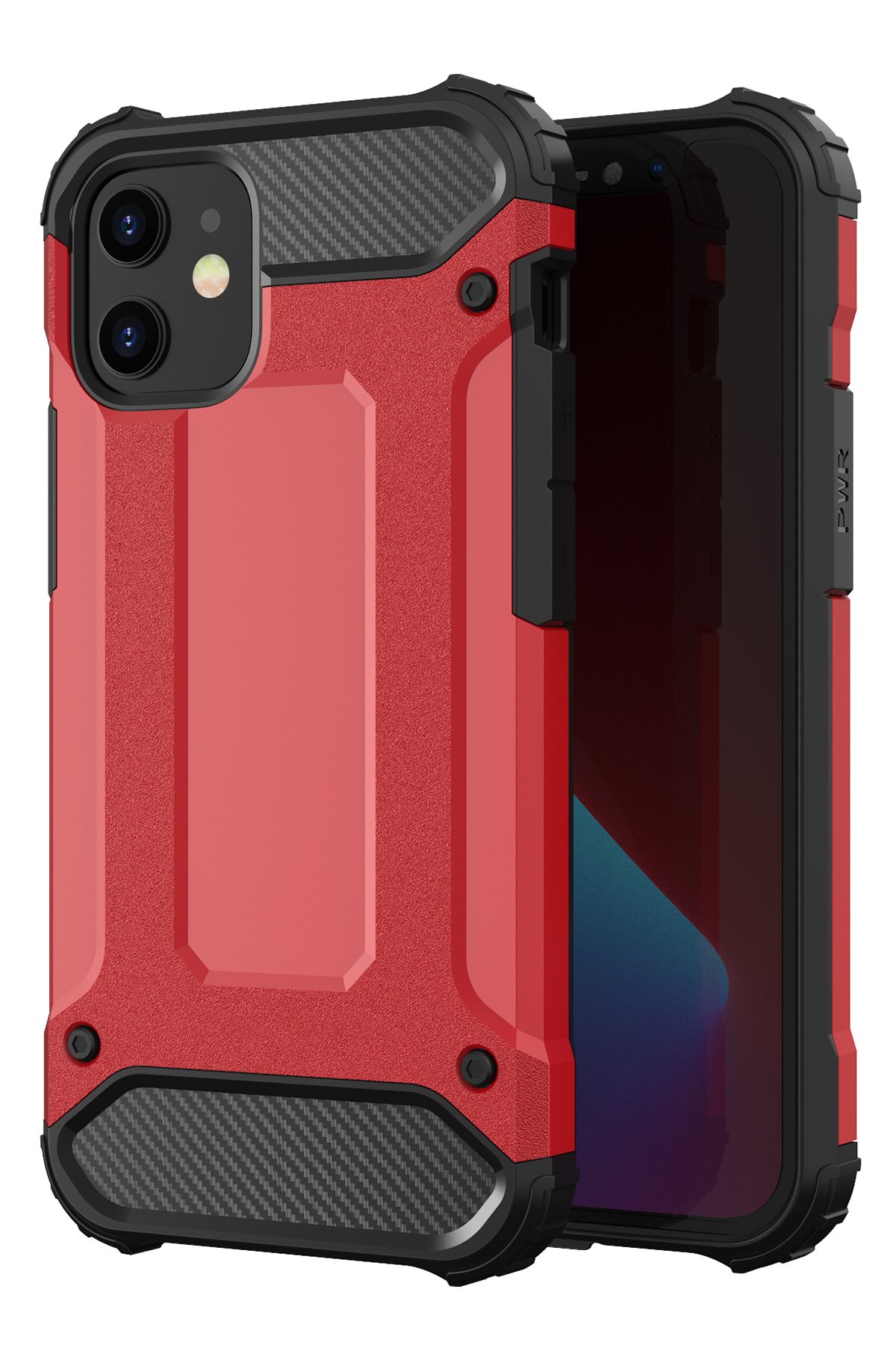  iPhone 12 Mini Kılıf Tank Silikon Kapak - Kırmızı