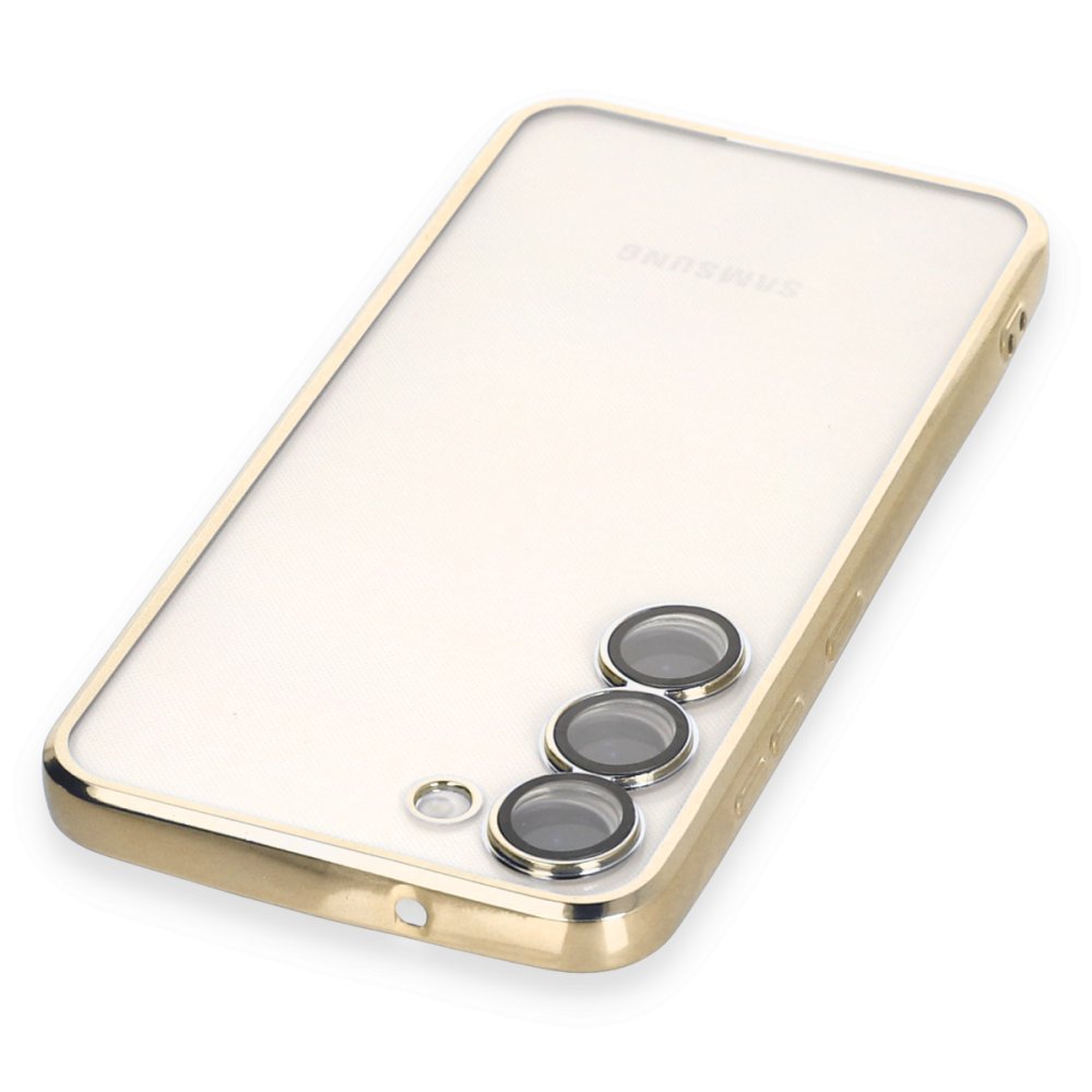  Samsung Galaxy S23 Plus Kılıf Razer Lensli Silikon - Gold
