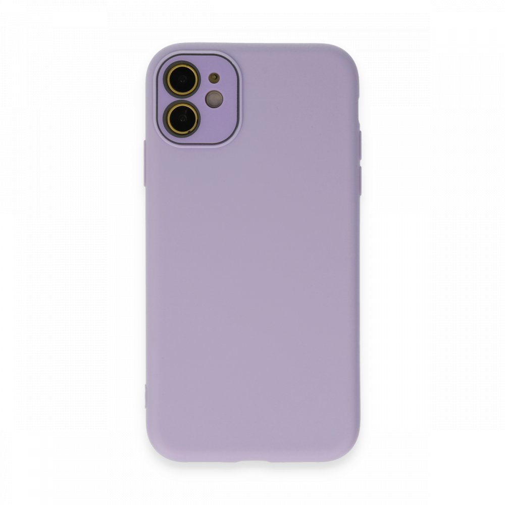  iPhone 12 Kılıf Lansman Glass Kapak - Lila