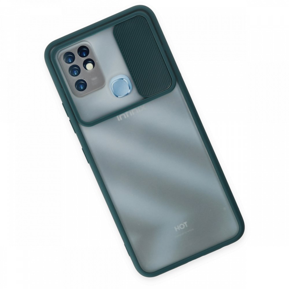 İnfinix Hot 10 Kılıf Palm Buzlu Kamera Sürgülü Silikon - Yeşil İnfinix Hot 10 Kılıf Palm Buzlu Kamera Sürgülü Silikon - Yeşil