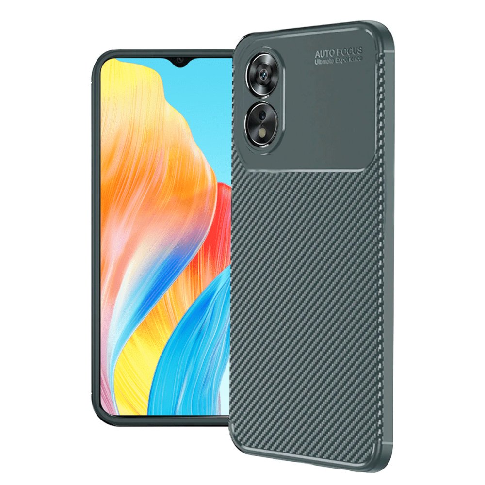  Oppo A60 Kılıf Auto Focus Karbon Kapak - Koyu Yeşil