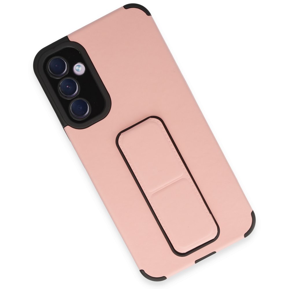  Samsung Galaxy A54 5G Kılıf Mega Standlı Silikon - Pudra