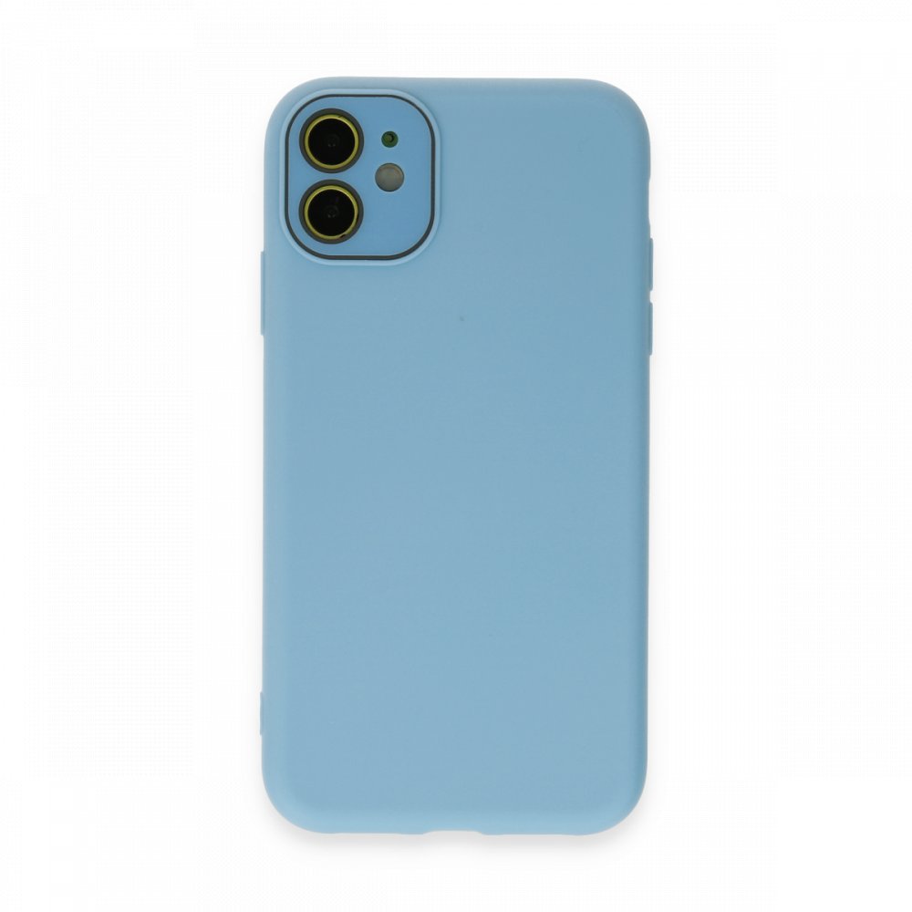  iPhone 12 Kılıf Lansman Glass Kapak - Mavi