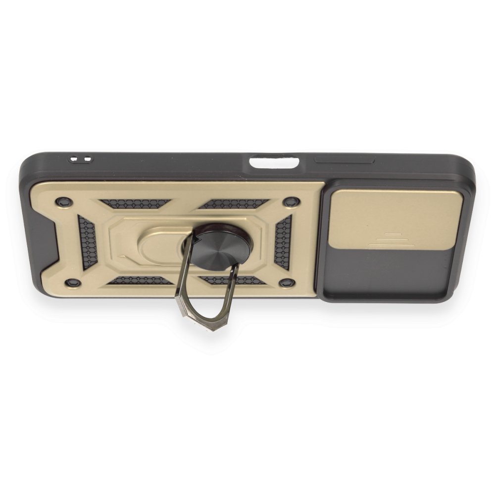 Redmi Note 12 4G Kılıf Pars Lens Yüzüklü Silikon - Gold