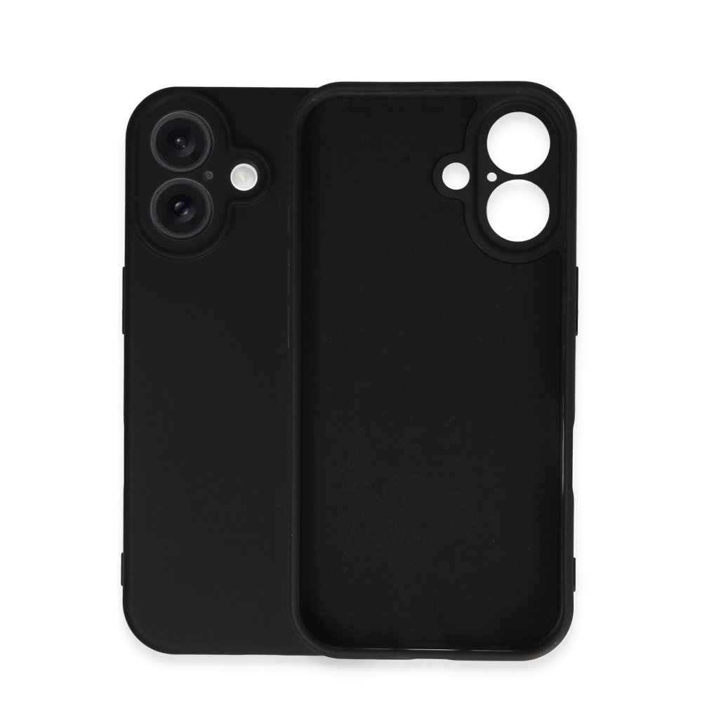 iPhone 16 Plus Kılıf Nano içi Kadife Silikon - Siyah  iPhone 16 Plus Kılıf Nano içi Kadife Silikon - Siyah