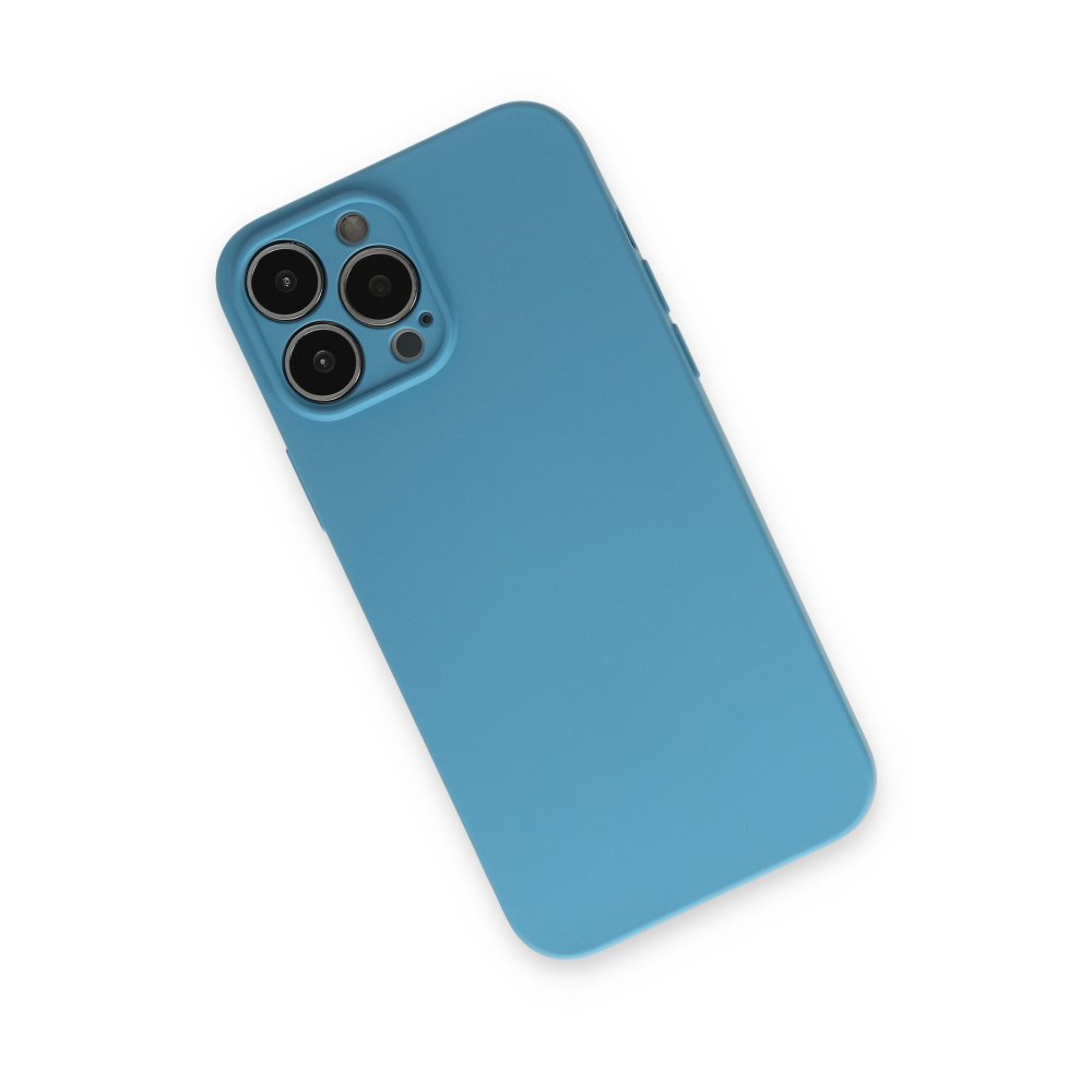 iPhone 15 Pro Max Kılıf Nano içi Kadife Silikon - Mavi iPhone 15 Pro Max Kılıf Nano içi Kadife Silikon - Mavi