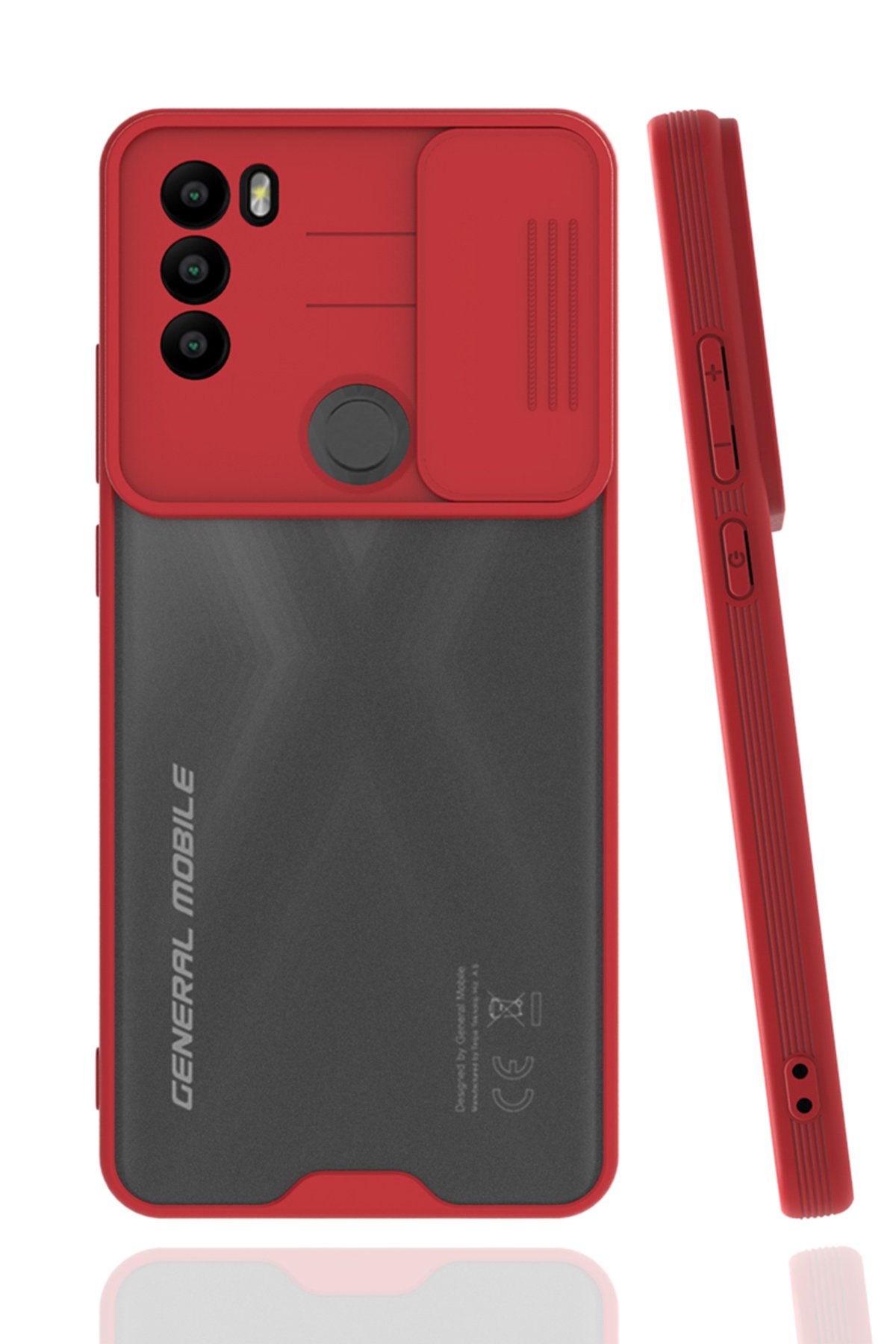  General Mobile GM 21 Plus Kılıf Platin Kamera Koruma Silikon - Kırmızı