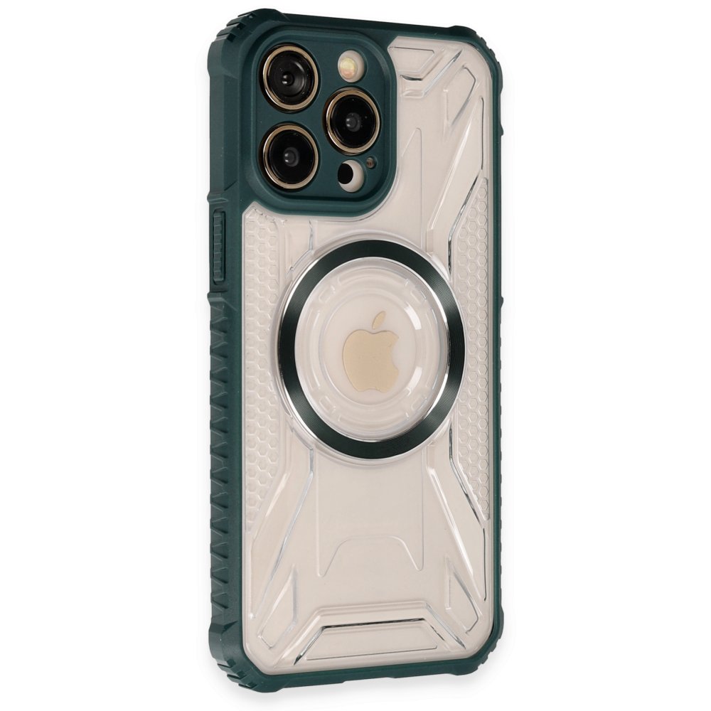  iPhone 14 Pro Kılıf Prag Magneticsafe Kapak - Koyu Yeşil