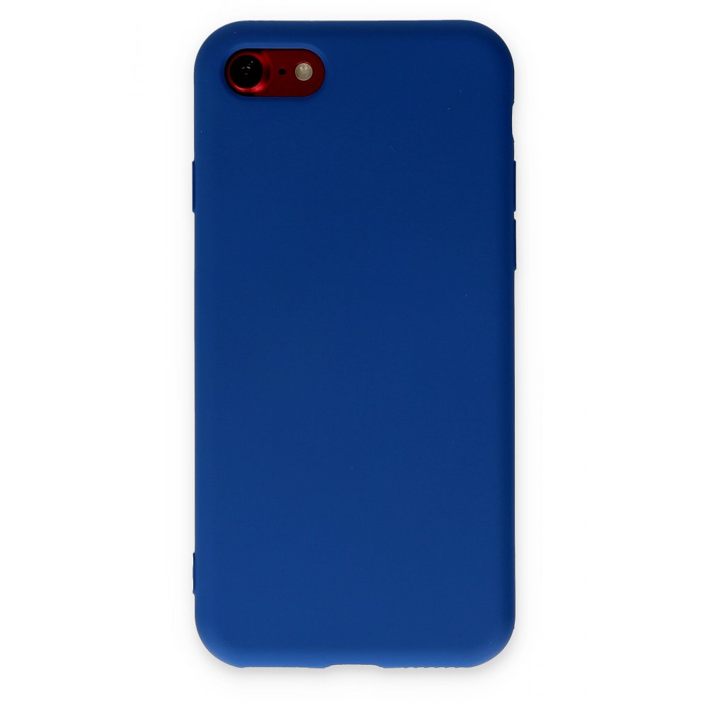  iPhone SE 2020 Kılıf Nano içi Kadife Silikon - Lacivert